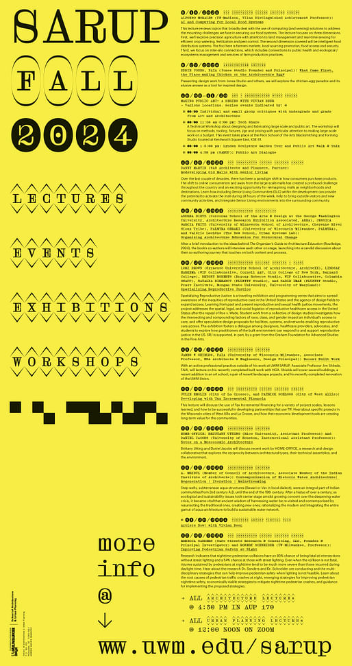 Lecture poster design by Milo Bonacci, courtesy of UW–Milwaukee School of Architecture & Urban Planning 