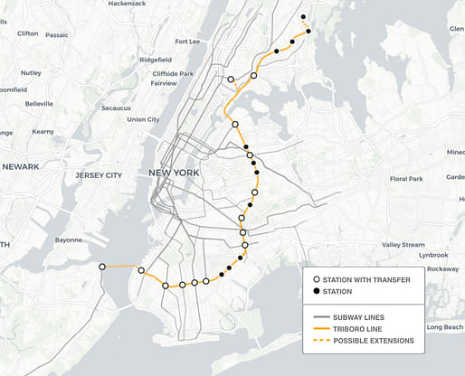 The Triboro Line could revolutionize inter-borough travel. Image courtesy of the Regional Plan Association.