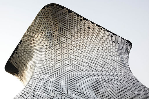 The Museo Soumaya's 150-foot-high structure is covered with 16,000 hexagonal aluminum plates designed to reflect the sun's light. Photograph by Adrian Gaut