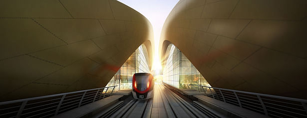 Riyadh Western Metro Station. Image © Omrania