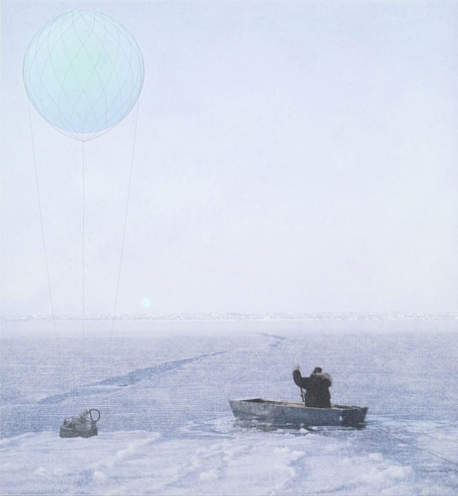 The visual impact of the balloon begins to disappear in spring. Fisherman can access the equipment for maintenance checks after the long winter. 