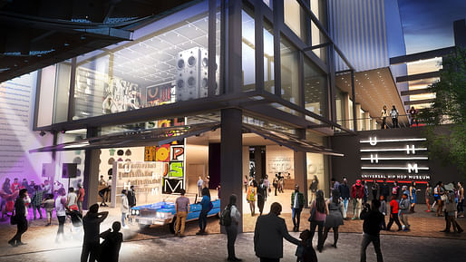 Rendering of the new permanent home of the Universal Hip Hop Museum. Image courtesy of Ralph Appelbaum Associates.