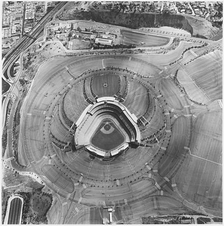 Dodger Stadium, 1962. Photo by Ed Ruscha.