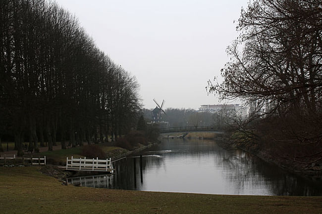 Malmö windmill on a lake
