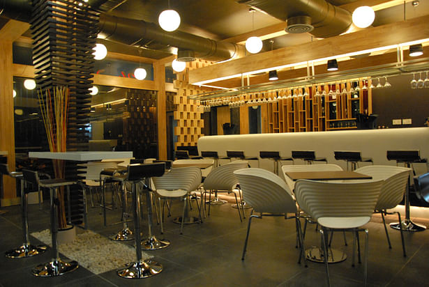 Interior seating and bar counter