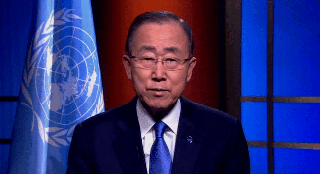 UN Secretary-General Ban Ki-Moon congratulates Aravena.