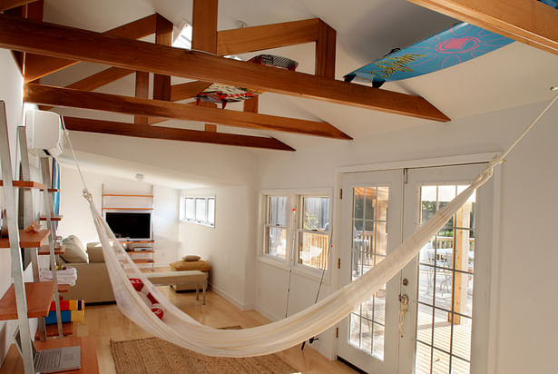 Hammock adds a playful touch to living room