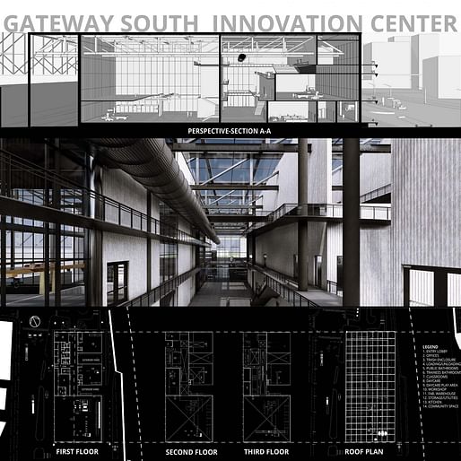 Gateway South Innovation Center by Sulaima Salim of the University of Colorado Denver. Image: courtesy ACSA 