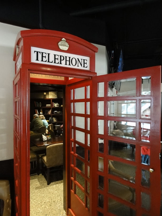 Phone box entry to the speakeasy dining room