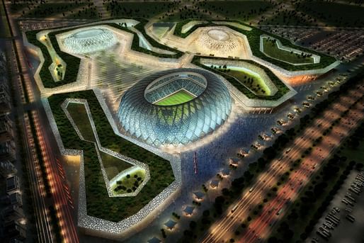 Rendering of the Al-Wakrah stadium complex in Doha designed by Albert Speer & Partner. Image: AS&P/ hhvision, via spiegel.de