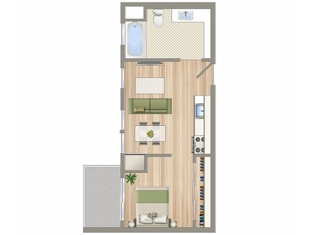 Santa Monica micro-apartment, courtesy of NMS Properties.