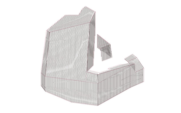 Moire facade isometric drawing