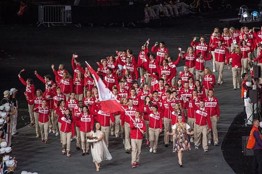 Canada at the London 2012 Olympic Opening Ceremony. Photo via Wikipedia.