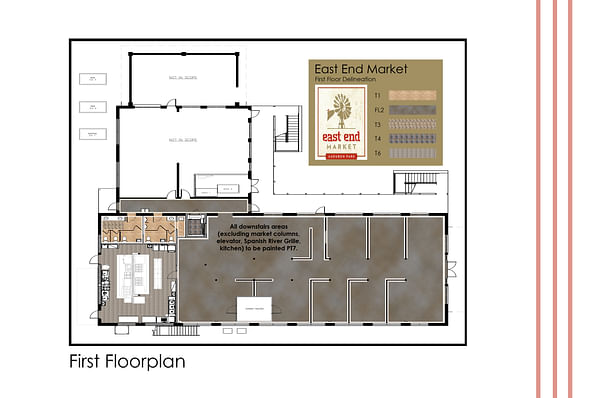 Rendered First Floorplan - CAD and Photoshop