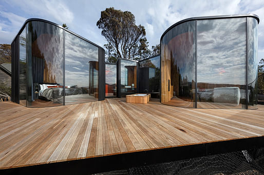 Freycinet Lodge Coastal Pavilions by Liminal Architecture. Location: Coles Bay, Tasmania, Australia. Photo credit: Dianna Snape