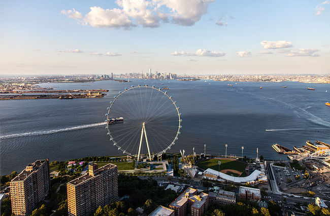 Rendering of the proposed observation wheel for Staten Island. (Rendering: @S9 Architecture/Perkins Eastman; Image courtesy of The New York Wheel)