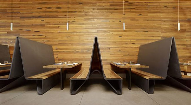 Aidlin Darling Design: Ductal concrete banquettes, Bar Agricole, San Francisco, CA, 2010. Photo: Matthew Millman