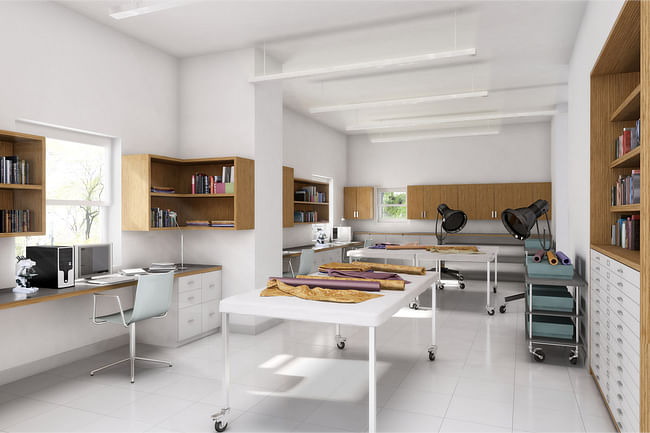 Rendering of the new textile conservation lab (Photo: Aniphase)