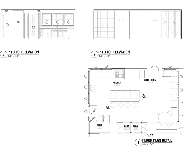 Kitchen/dining room interior drawings