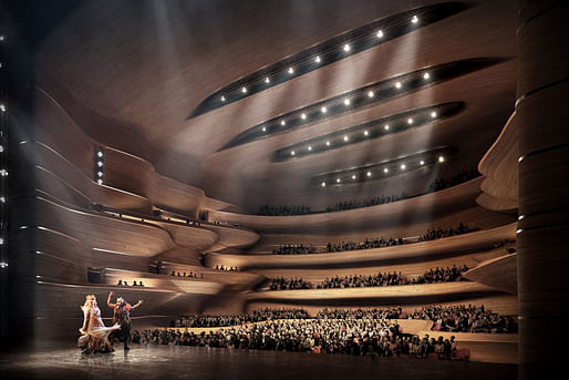 Zhejiang Shaoxing Shangyu District Cao’e River Culture and Art Centre. Rendering: Tegmark, image courtesy ZHA.