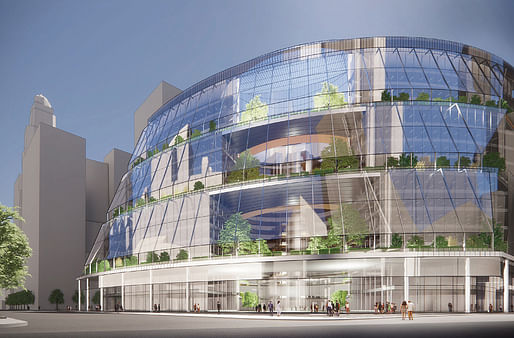 Rendering of the proposed Thompson Center revamp (2022). Image courtesy JAHN Architecture, Inc.