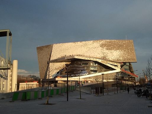 View of the troubled Paris Philharmonie designed by Ateliers Jean Nouvel. Image courtesy of Flickr user Forgemind Archimedia.
