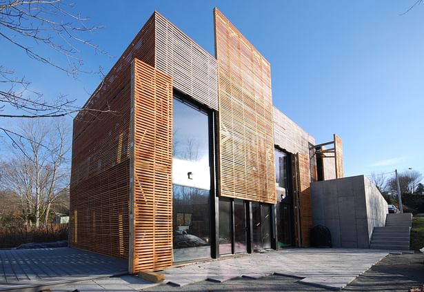 view of south patio with screens open