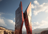 Concept: The monument commemorates the soldiers who died in the war between Russia and Ukraine