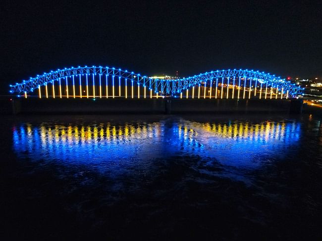 The Mighty Lights in Memphis, TN. Image © Craig Nicholson via Twitter @CityofMemphis.