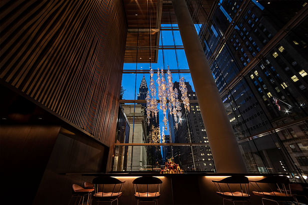 Bar Chandelier - Evening View