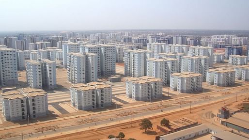 Bird's-eye view of the Chinese-built Kilamba New City in Angola. (Photo: Michiel Hulshof & Daan Roggeveen; Image via qz.com)