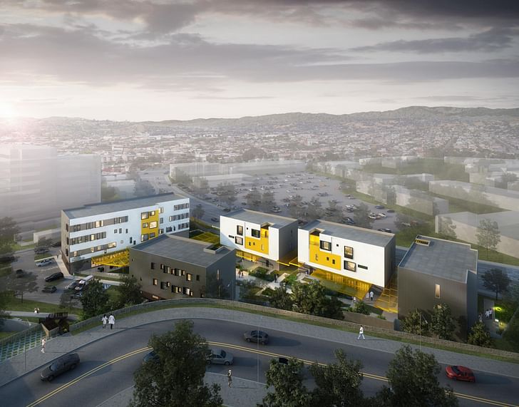 NAC Architecture's concept for the LAC+USC Medical Center Restorative Care Village. Rendering courtesy of NAC Architecture