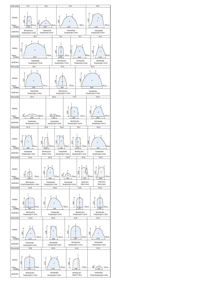 Glazing schedule ©︎ junya.ishigami+associates