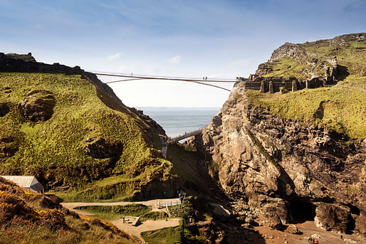 Rendering of the Tintagel Bridge. Image: Ney & Partners, William Matthews Associates, Hayes Davidson, Emily Whitfield-Wicks