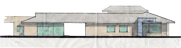 Hand Sketch of Proposed South Building Elevation