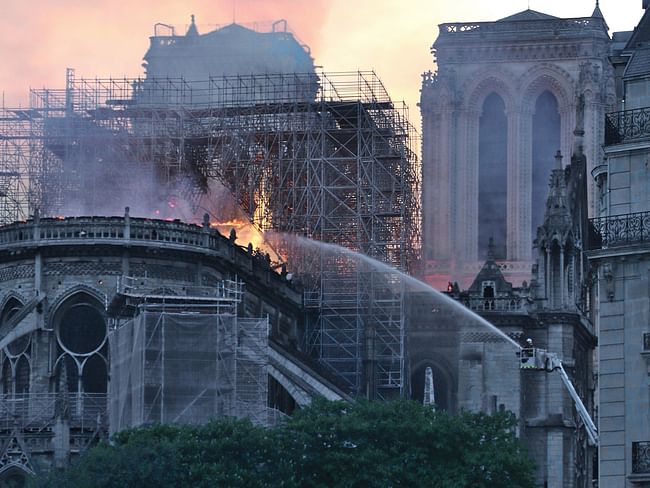 Notre Dame fire, photograph via Wikipedia