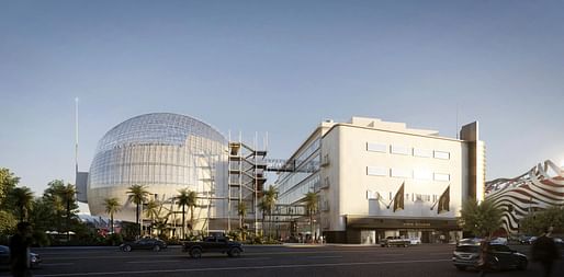 Exterior rendering of the Academy Museum of Motion Pictures © Renzo Piano Building Workshop/©Academy Museum Foundation/ Image from L’Autre Image