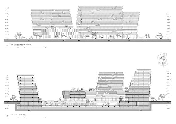 North Elevation+Section_Combine ©CAA architects
