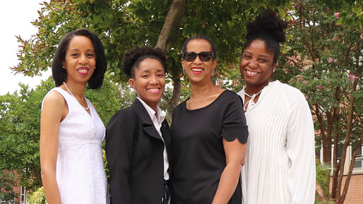 VORTEX Collaborators: Kathy Dixon, Katherine Williams, Kathryn Prigmore, and Melissa R. Danie. Photo: Ti-Ka Wallace, image courtesy RIDING THE VORTEX.