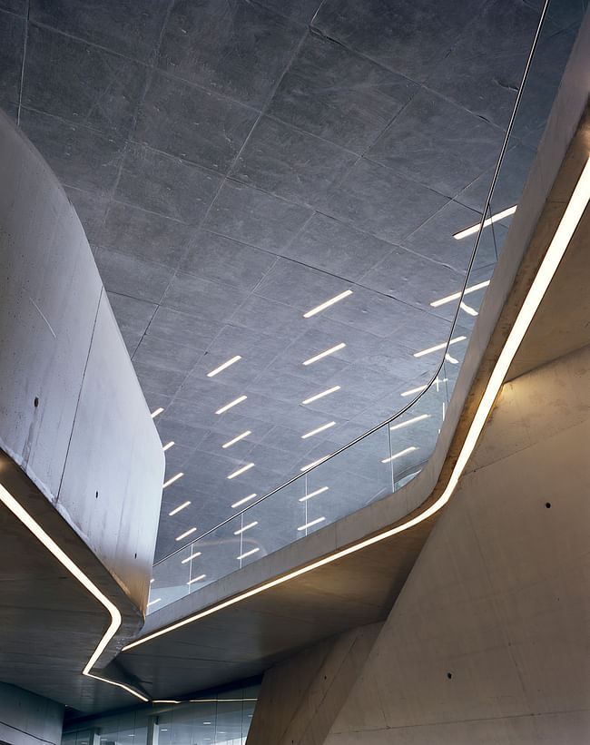 An interior view of the terminal. Image credit: Helene Binet / courtesy of Zaha Hadid Architects