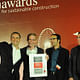 Winners of the Holcim Awards Gold 2011 Asia Pacific for “Locally-manufactured cob and bamboo school building, Jar Maulwi, Pakistan” (l-r): Eike Roswag, Ziegert Roswag Seiler Architekten Ingenieure, Germany, Arne Tönissen, Akim Jah and Karim Jah.