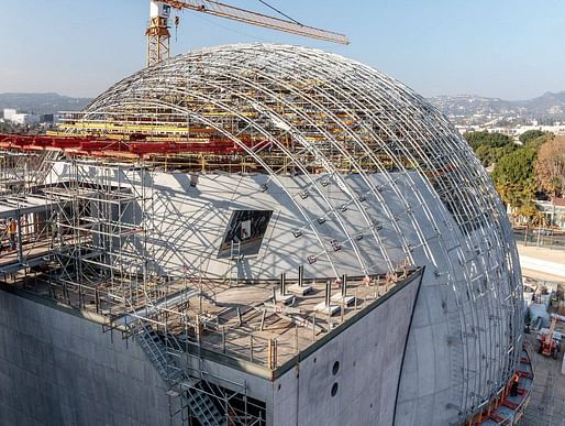 Construction photo of the Academy Museum of Motion Pictures published on June 15 on the museum's Facebook page.