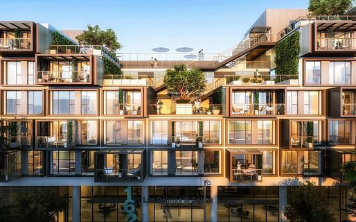 L.A. is embracing multi-family prefab construction. Shown: Steinberg Hart's 1601 N. Las Palmas project, a modular apartment block. Image courtesy of Steinberg Hart. 