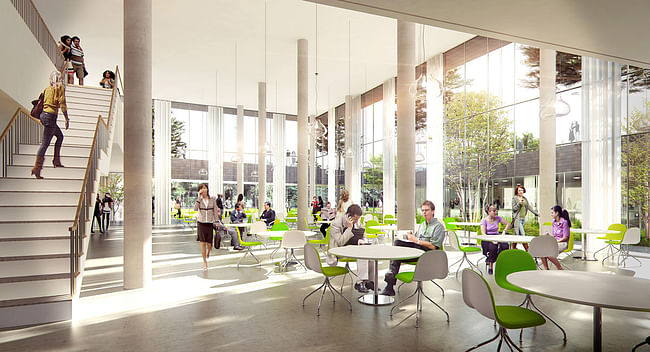 Rendering, canteen (Illustration: Henning Larsen Architects)