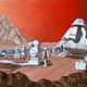 NASA artist's conception of a human mission to Mars (painting). Image via Wikipedia.