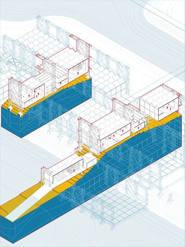 Axonometric view of project during final phase
