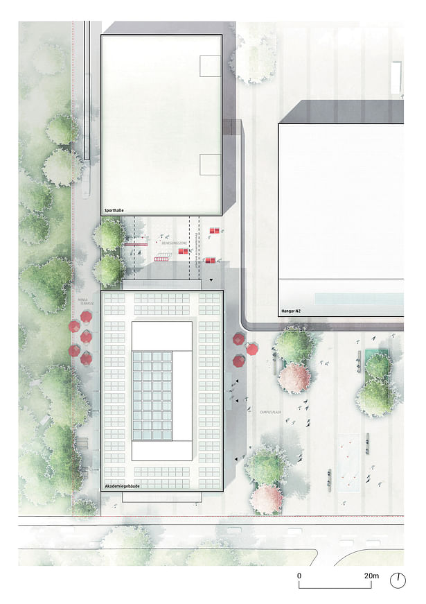 Site plan, original scale 1:200 © HENN