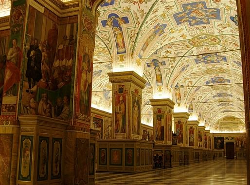 The Sistine Hall of the Vatican's Apostolical Library. Image courtesy Wikimedia Commons user xiquinhosilva.
