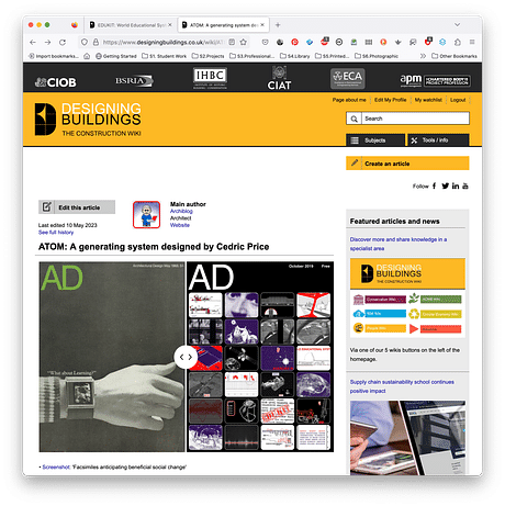 'ATOM: A generating system designed by Cedric Price' published at https://www.designingbuildings.co.uk/wiki/ATOM:_A_generating_system_designed_by_Cedric_Price