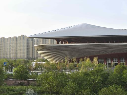 Xi’an International Football Centre by Zaha Hadid Architects. Image credit: Hufton + Crow